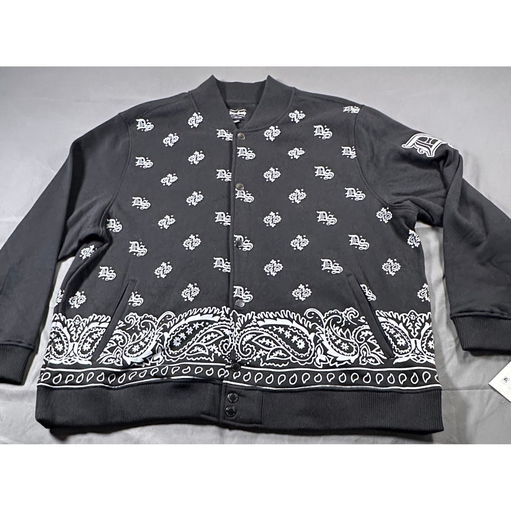 Dogg Supply by Snoop Dogg‎ Mens Black Bandana Paisley Varsity Jacket 3XL